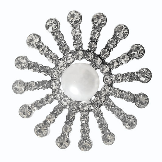 White Stud Spiral Adjustable Ring - China Gold